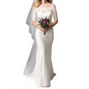 NEW WATTERS savannah off-the-shoulder wedding dress in ivory/oyster